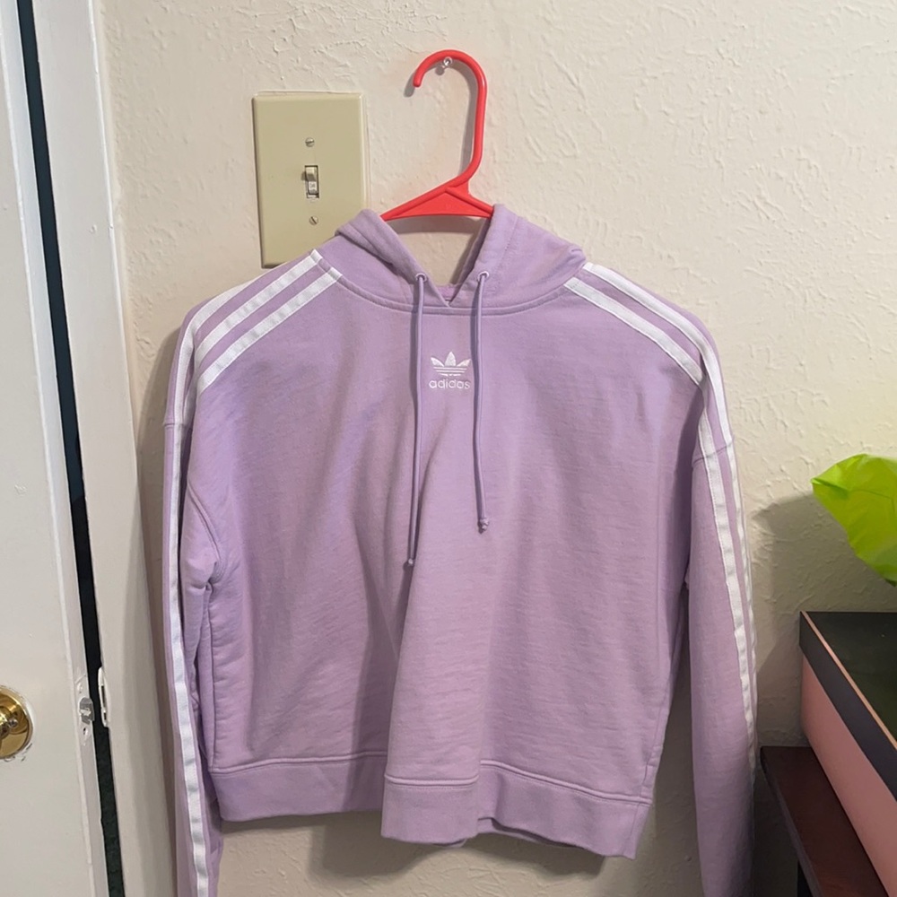 Purple adidas cropped hoodie